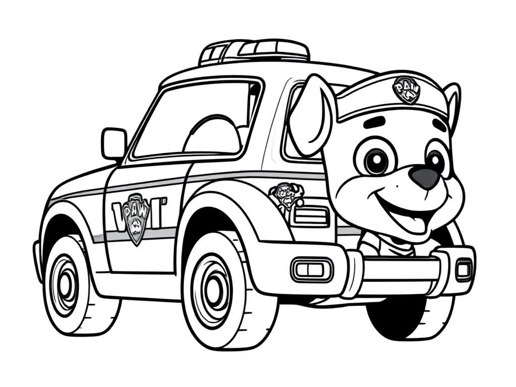 Paw Patrol and police car