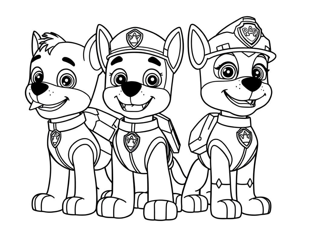 PAW Patrol Puppies Coloring Page