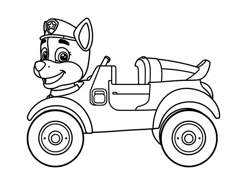 Chase Paw Patrol Coloring Page