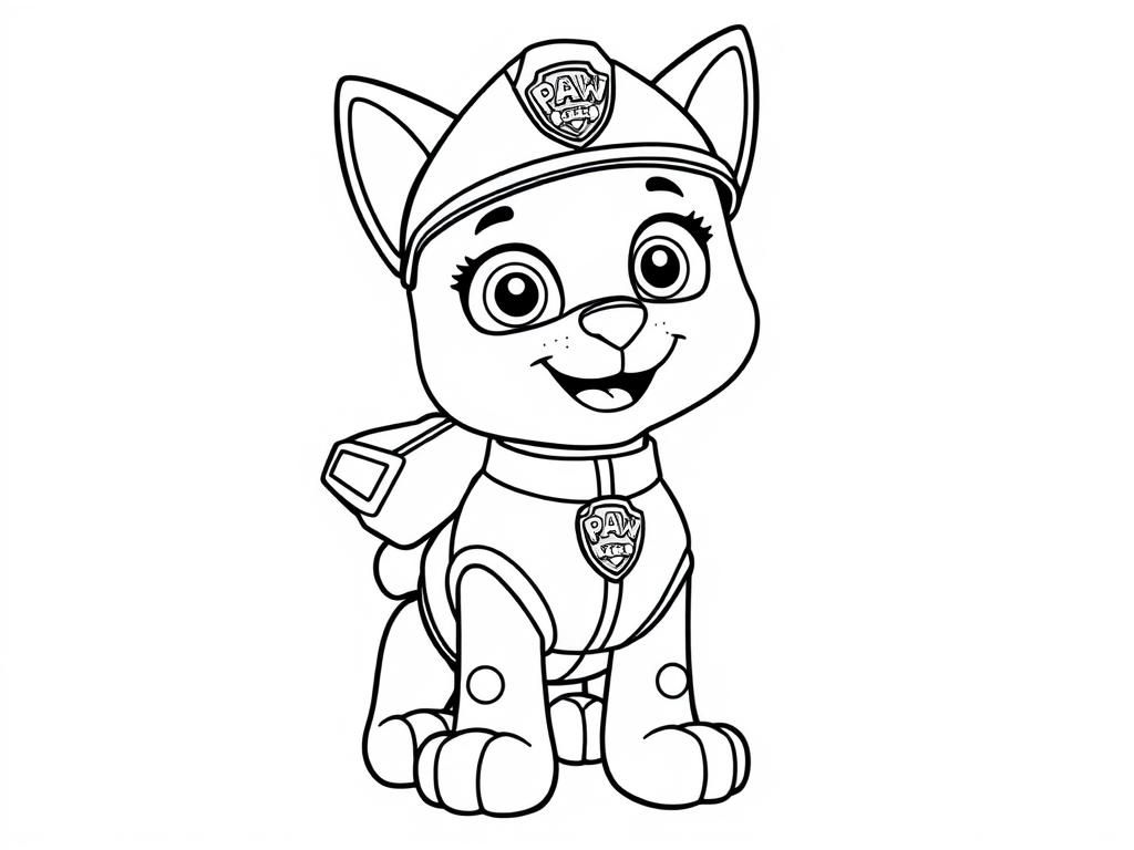 Paw Patrol Puppy Police Coloring Page