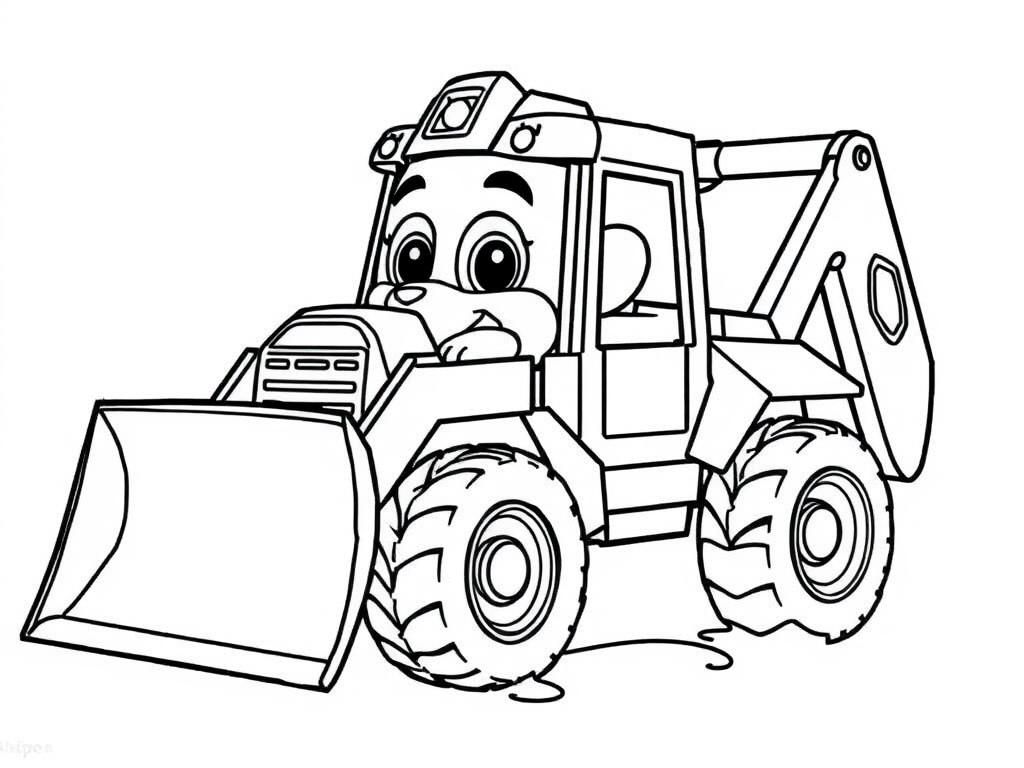 Preview of paw patrol character rubble sitting in a bulldozer