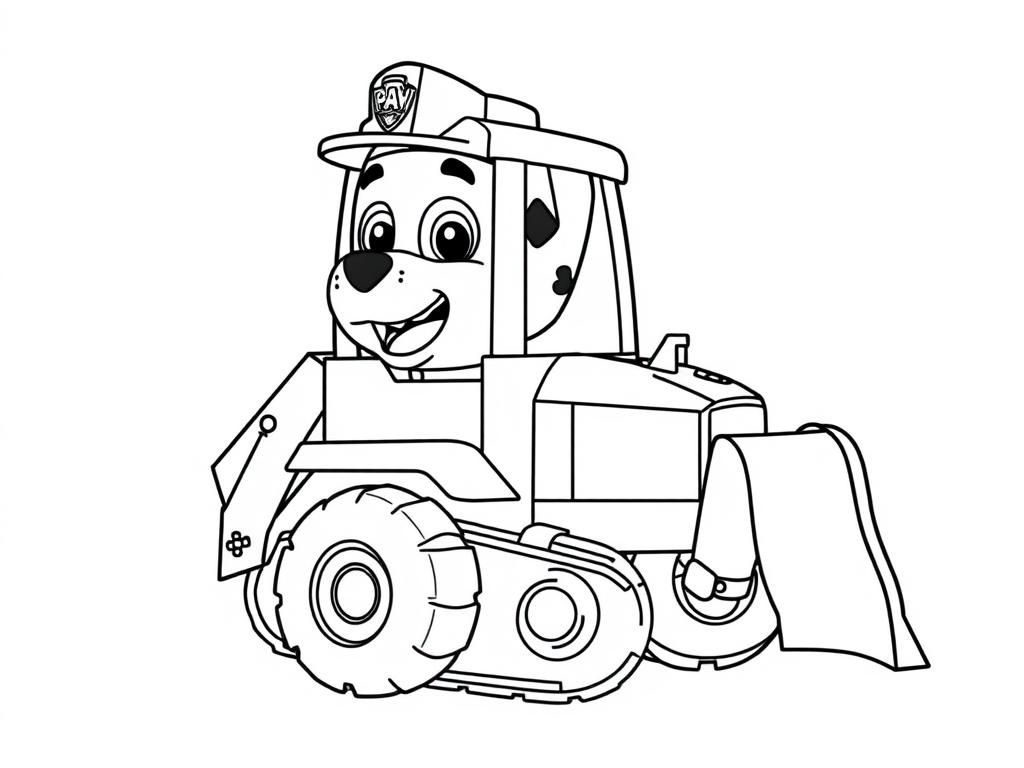 Marshall Coloring Page: Paw Patrol's Bravest Fire Dog