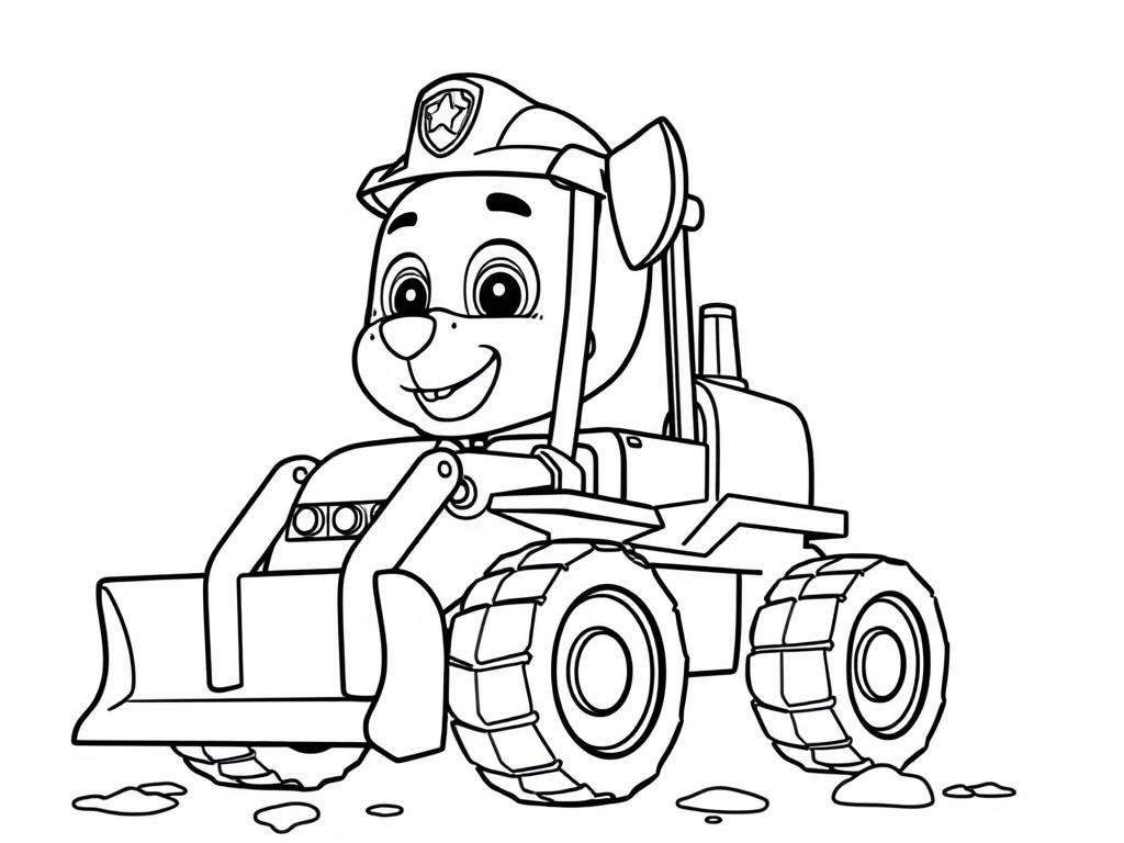 Paw Patrol Construction Vehicle Coloring Page