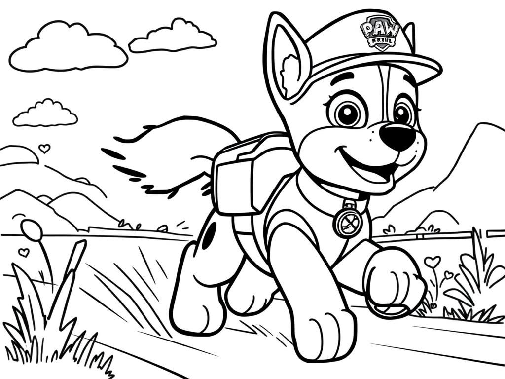 Skye PAW Patrol Coloring Page