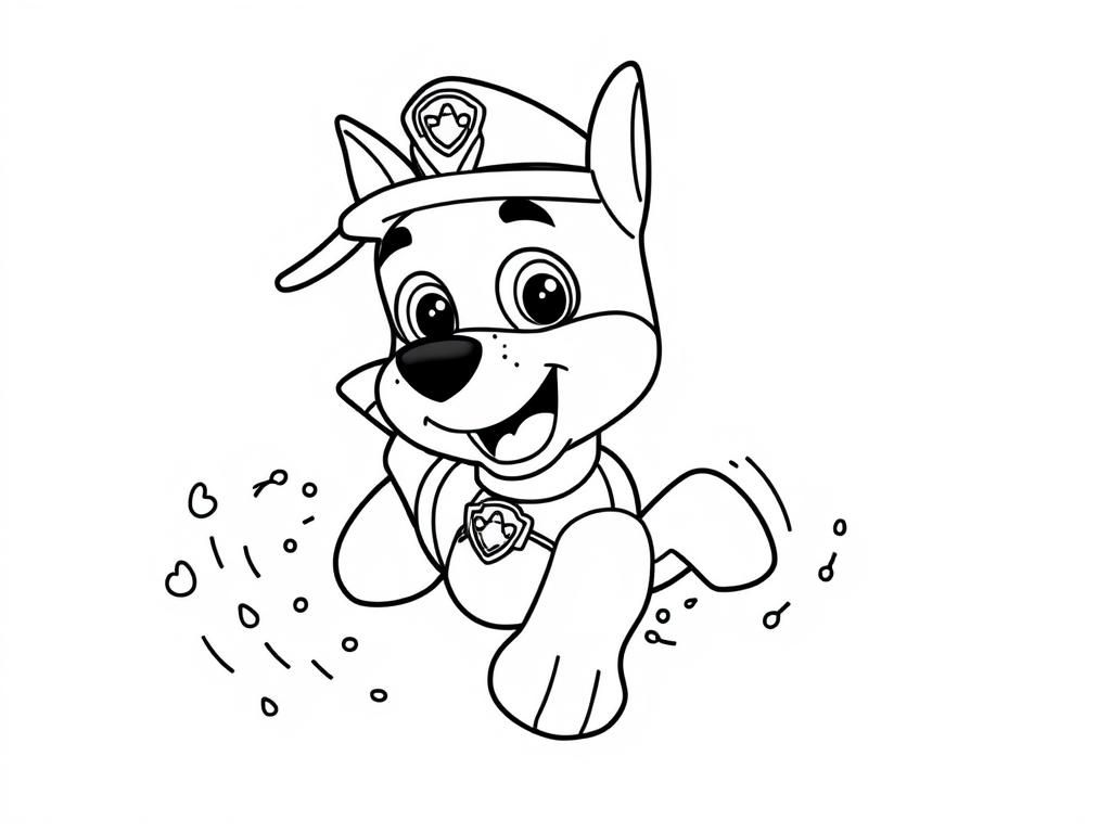 paw patrol chase swimming in a pool