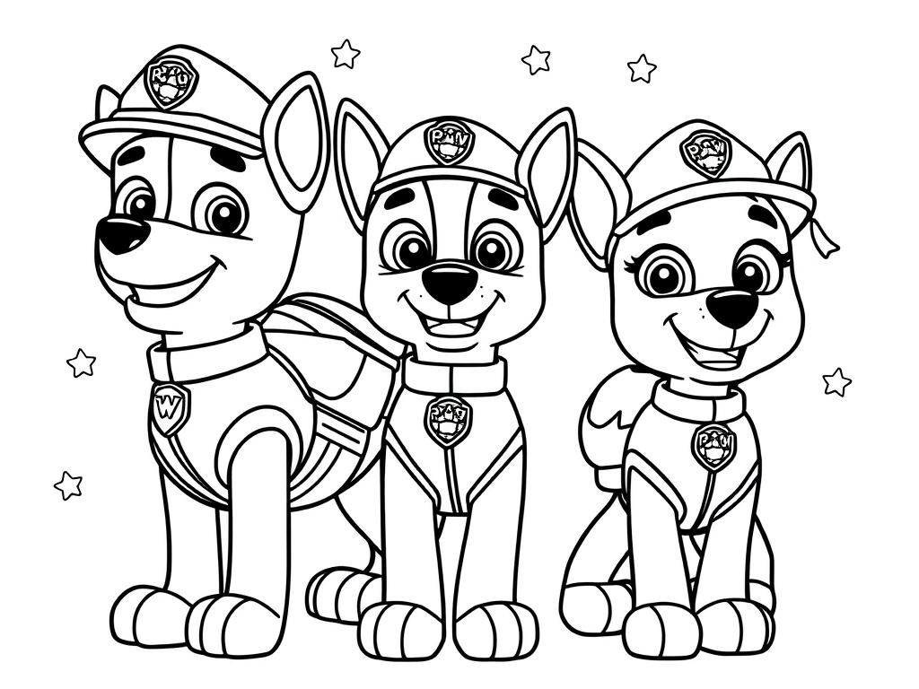 PAW Patrol Puppies Coloring Page