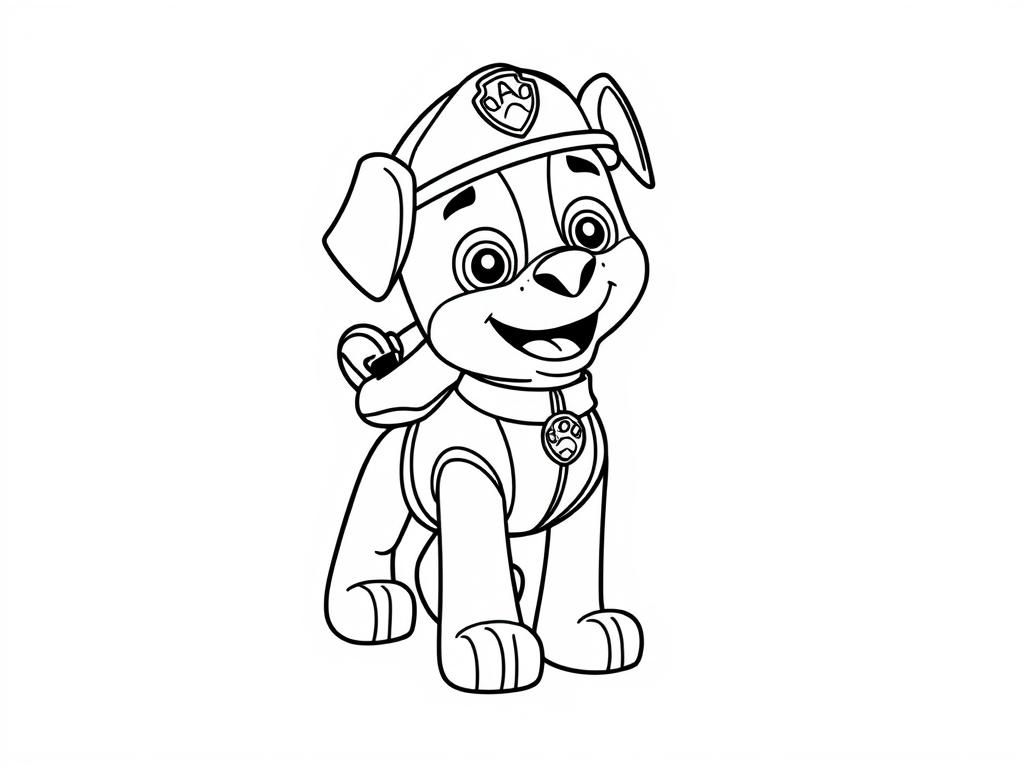 Rubble Paw Patrol Coloring Page