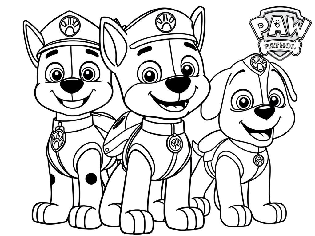 PAW Patrol Puppies Coloring Page