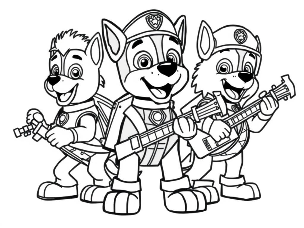 Paw patrol in a heavy metal band