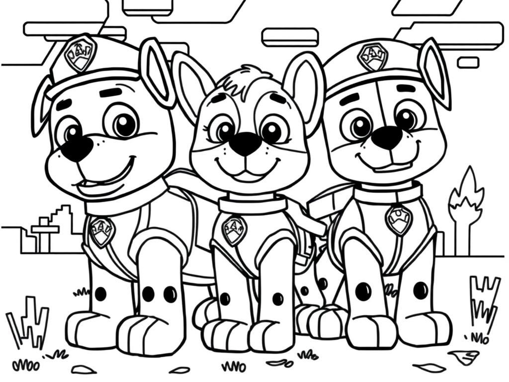 Paw Patrol Minecraft - Free Printable Coloring Page