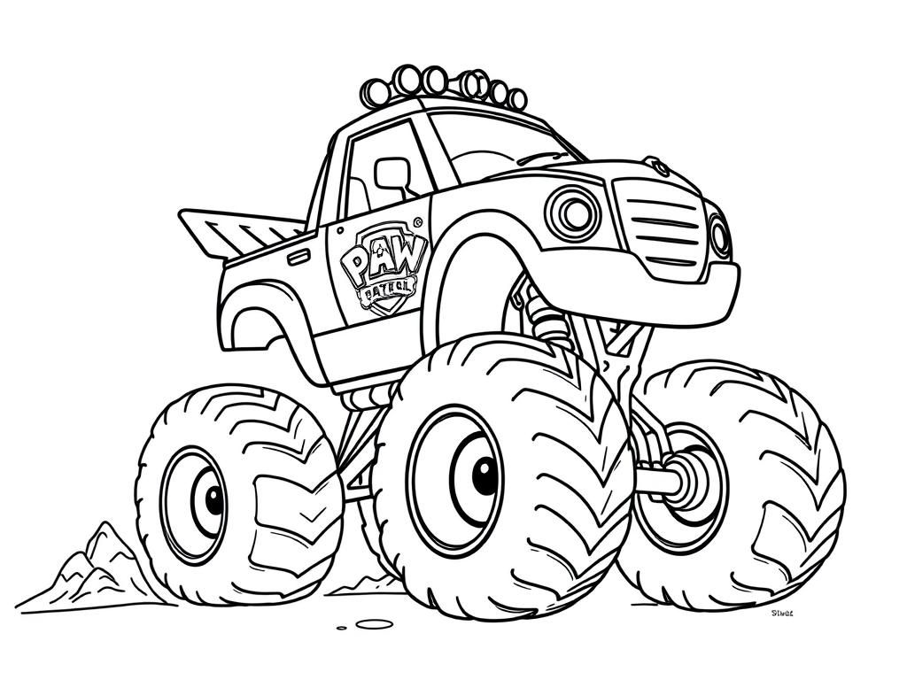 PAW Patrol Monster Truck Coloring Page