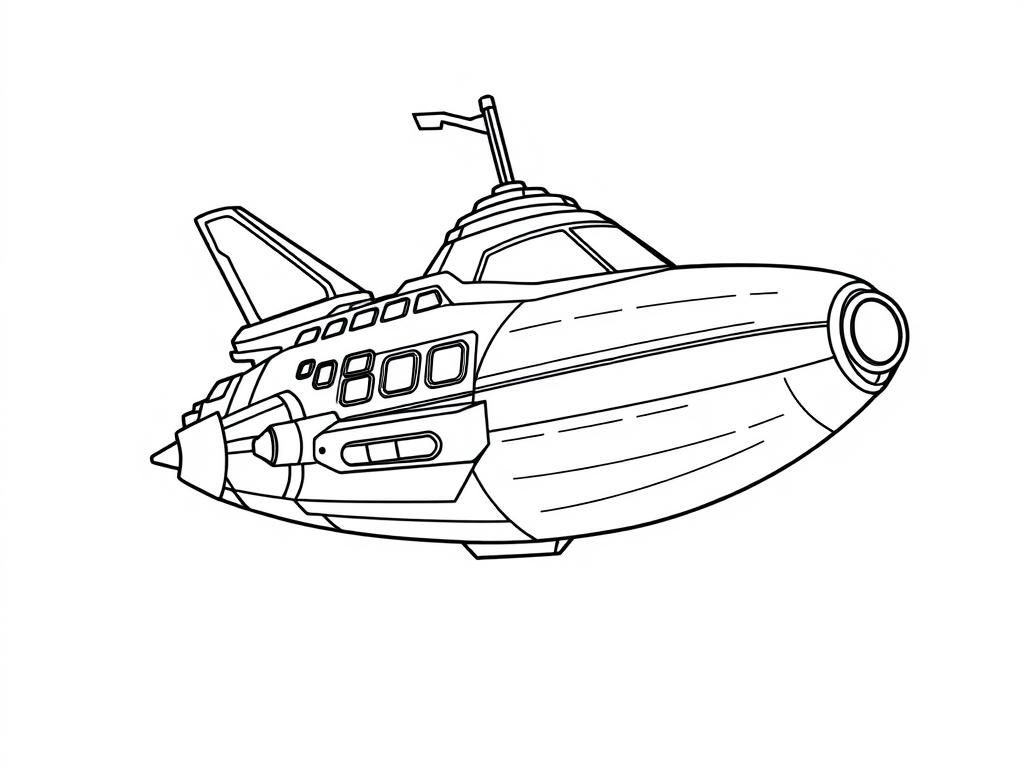 Futuristic Spacecraft Coloring Page