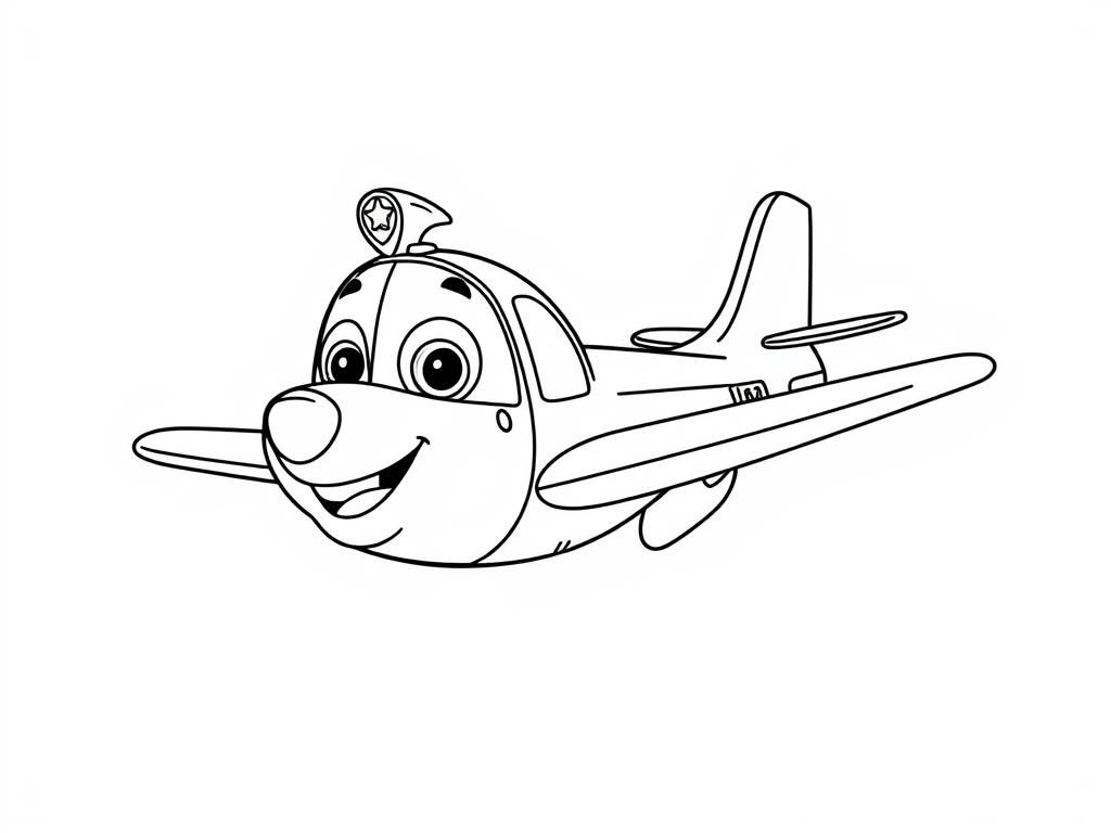 Paw Patrol Police Plane Coloring Page