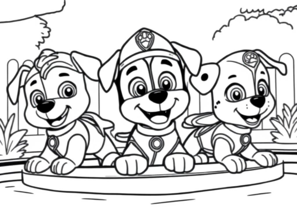 Paw patrol pups at the pool