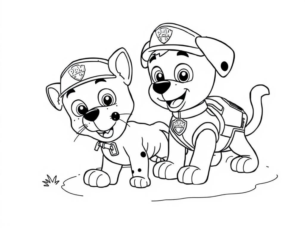 Paw patrol rescuing a cat