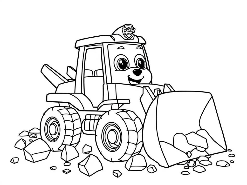 Paw Patrol Bulldozer Coloring Page