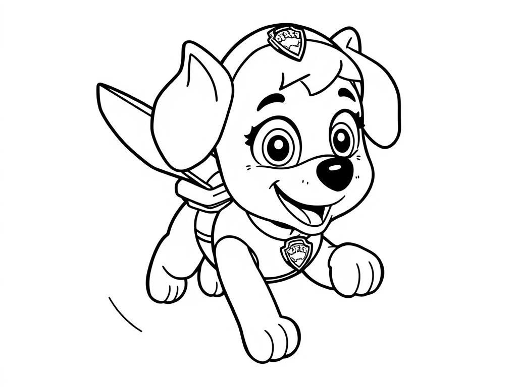 paw patrol skye flying - Free Printable Coloring Page