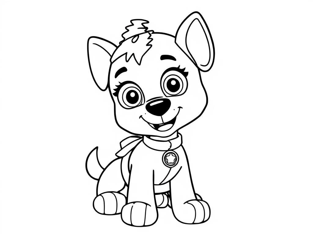 Paw Patrol Skye puppy - Free Printable Coloring Page