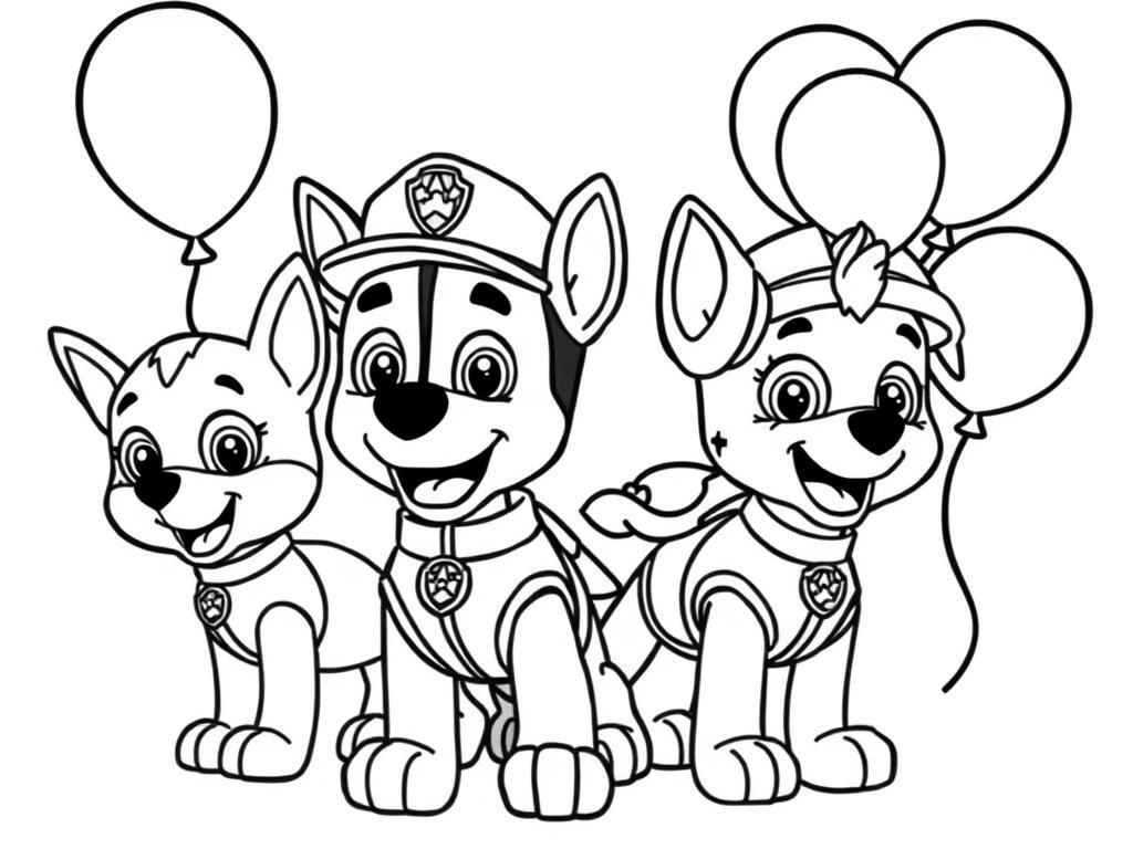 Paw Patrol Friends Coloring Page