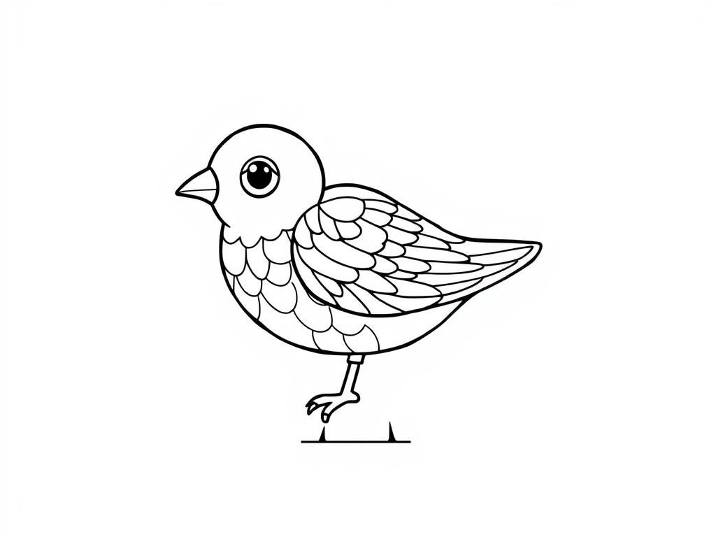Cute Bird Coloring Page