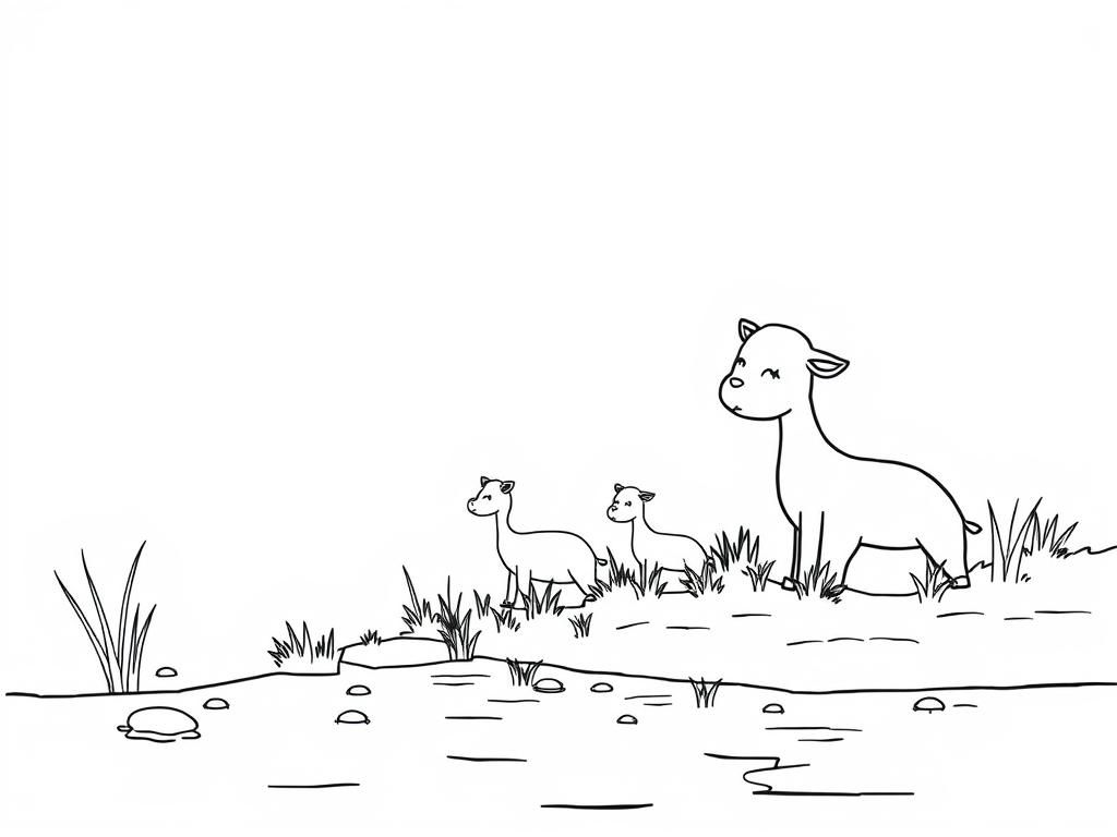 Preview of peaceful animals by the waters edge