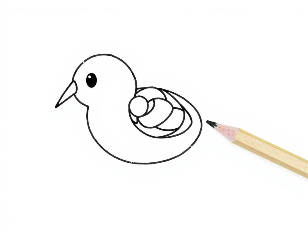 Duck Coloring Page for Kids and Adults