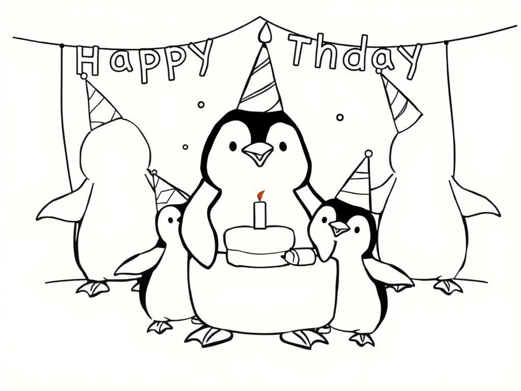 penguins at a birthday party