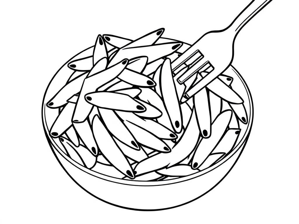 Preview of penne pasta in a bowl with a fork