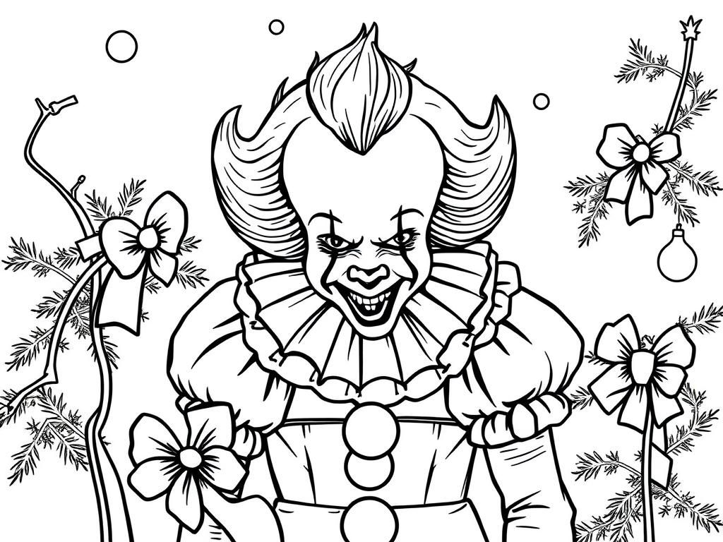 Pennywise Christmas Coloring Page