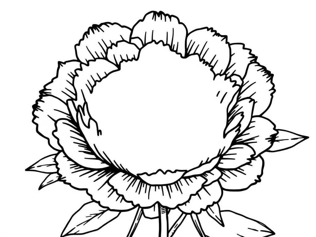 Black and White Flower Coloring Page