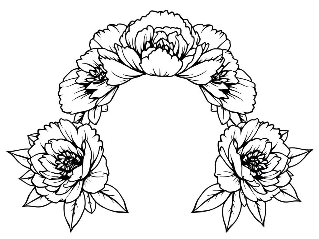 Peony Coloring Page