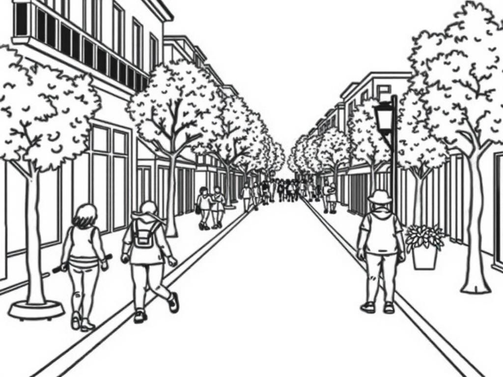 Street Scene Coloring Page