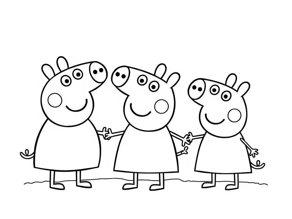 Peppa Pig Family Coloring Page