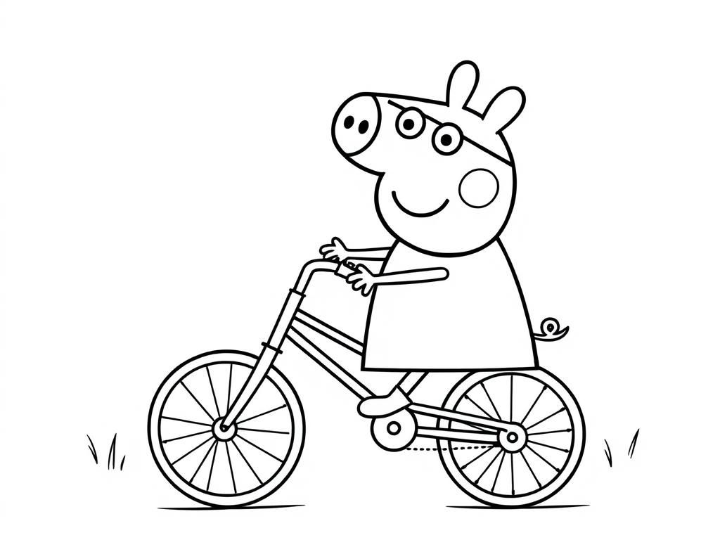Preview of peppa pig with bike