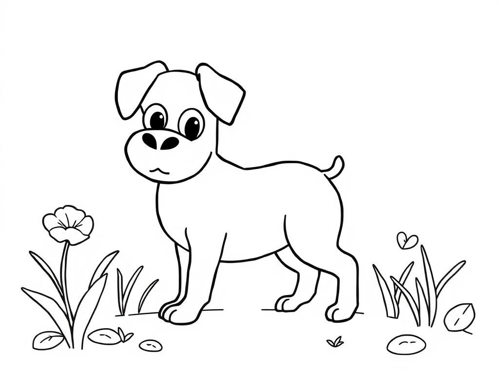 Coloring Page of a Puppy