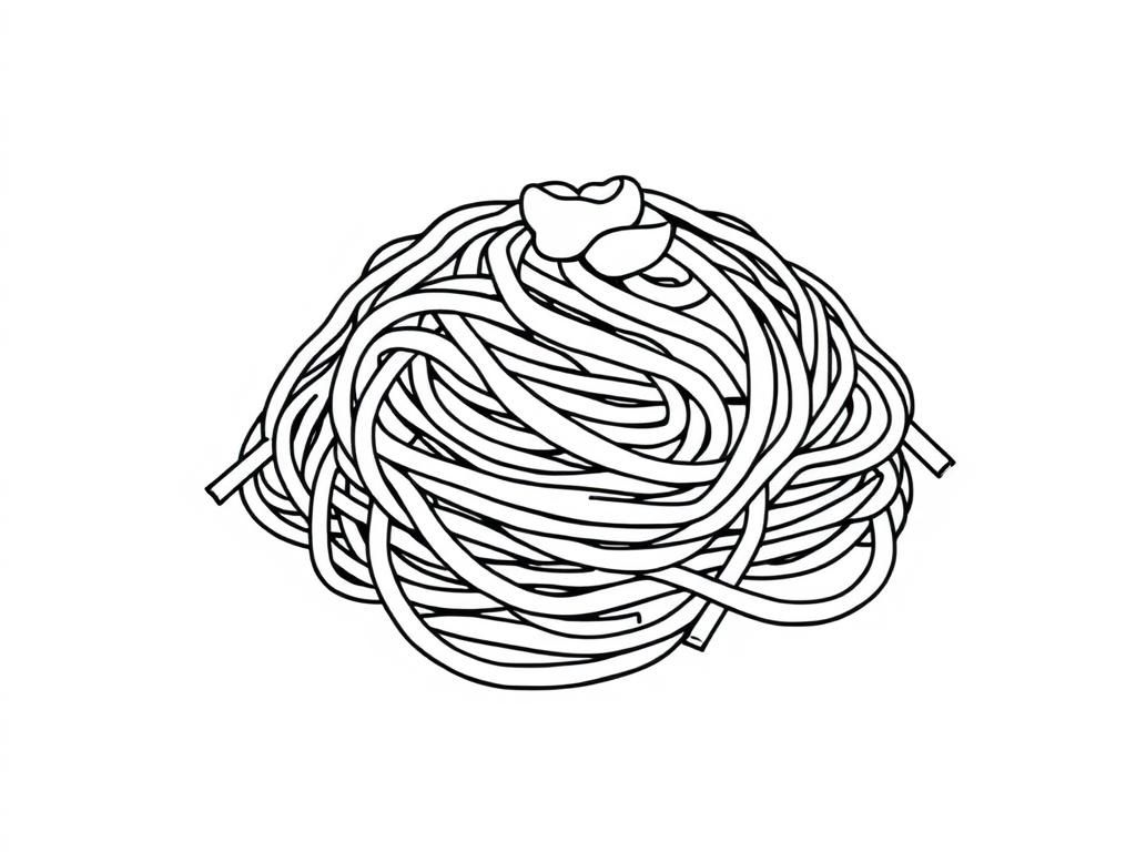 Spaghetti kleurplaat