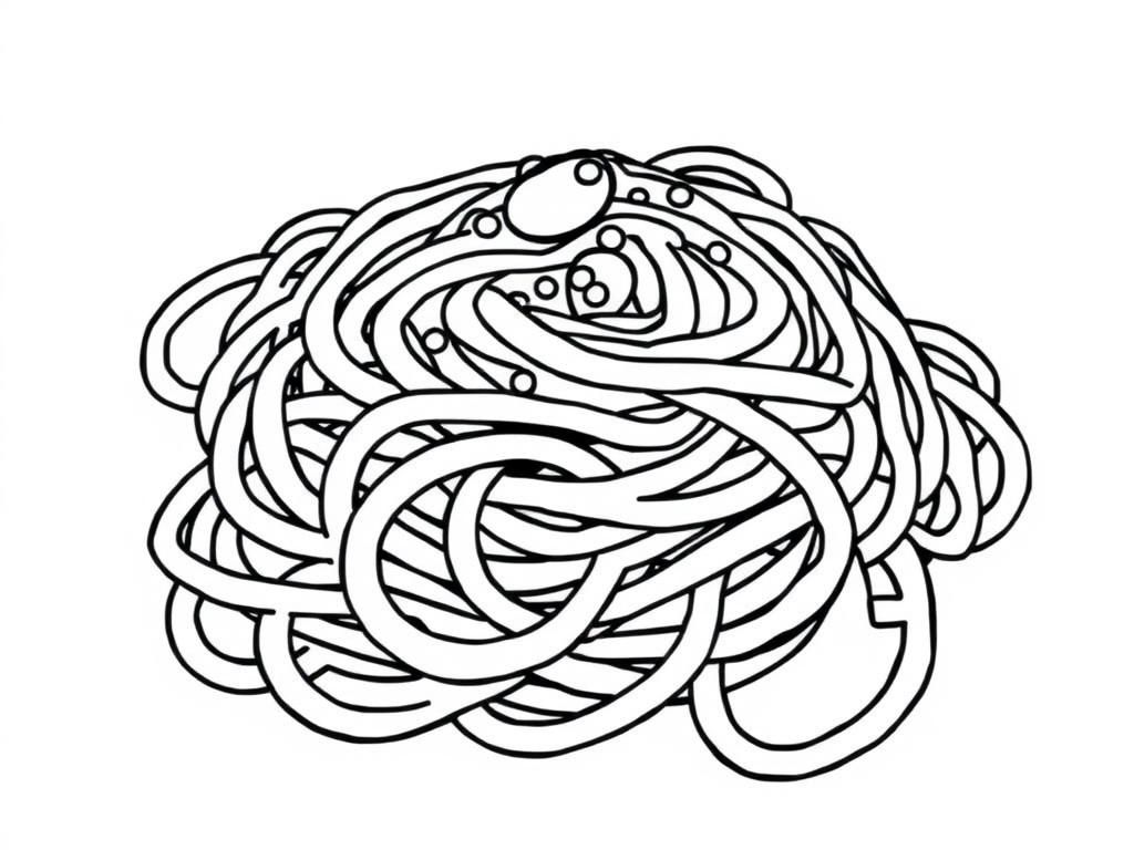 Spaghetti kleurplaat