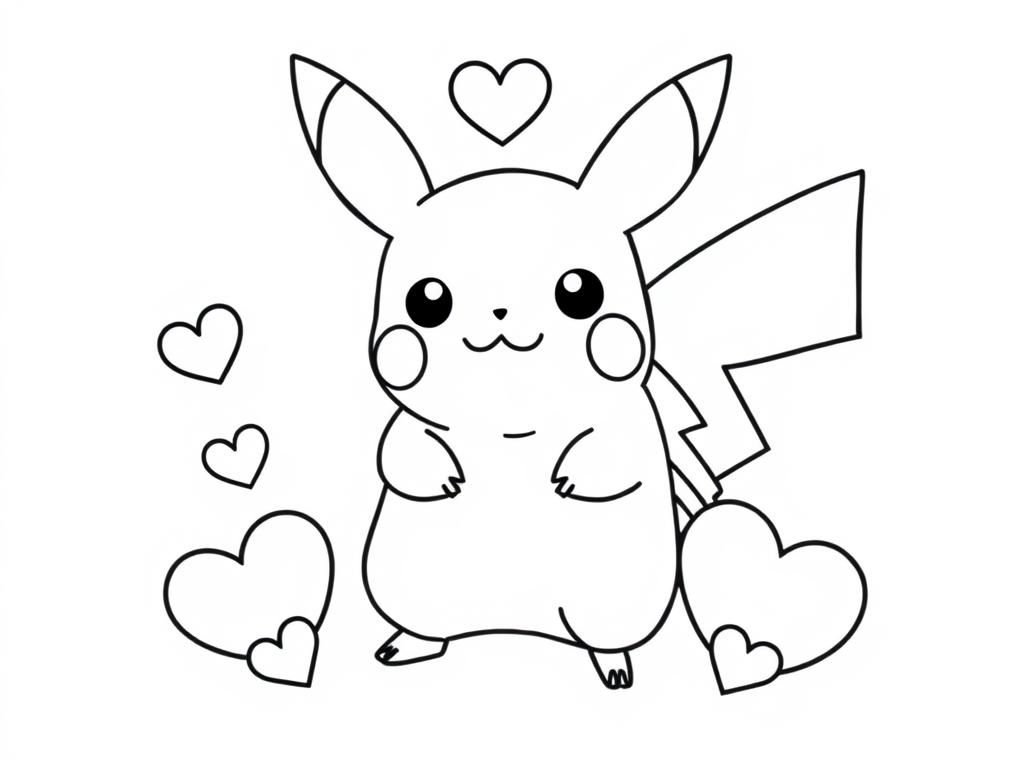 Preview of Picachu with hearts