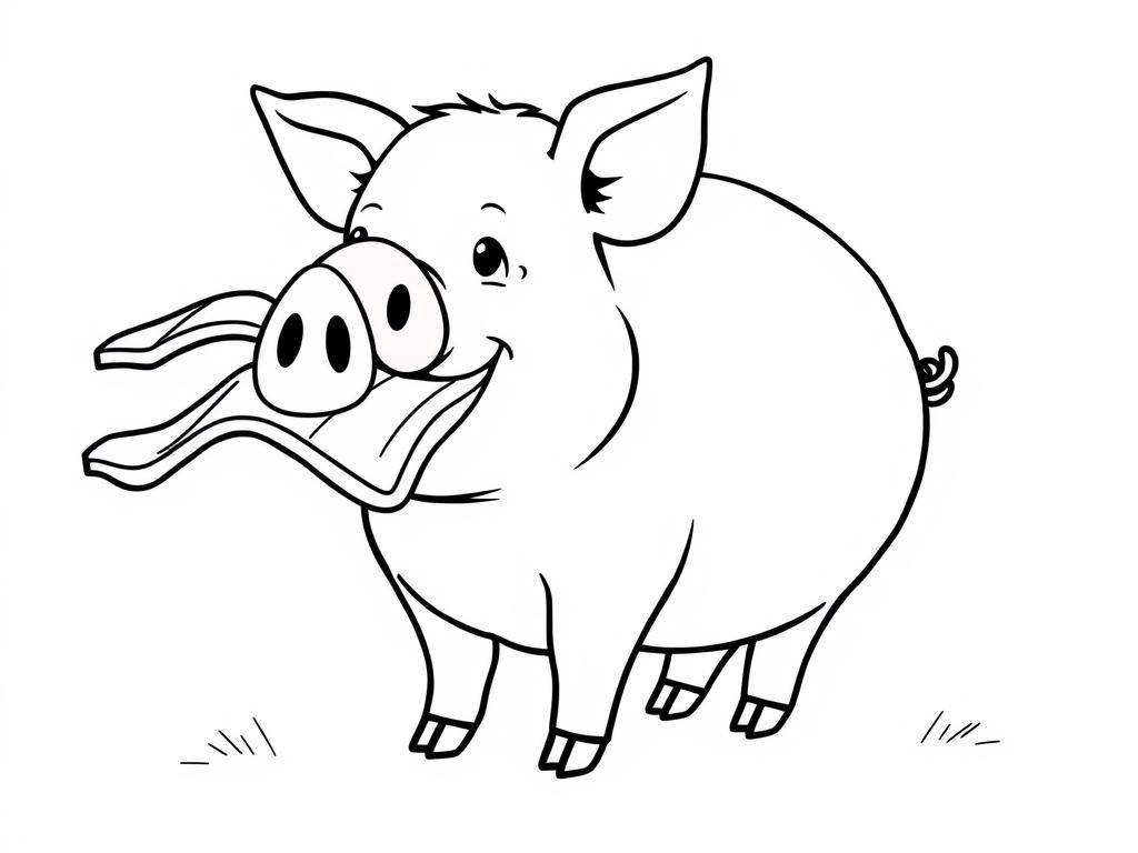 Cute Pig Coloring Page