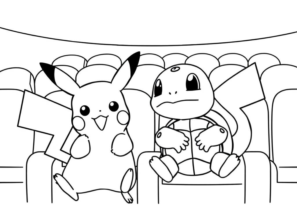 Preview of Pikachu and squirtle going to the cinema