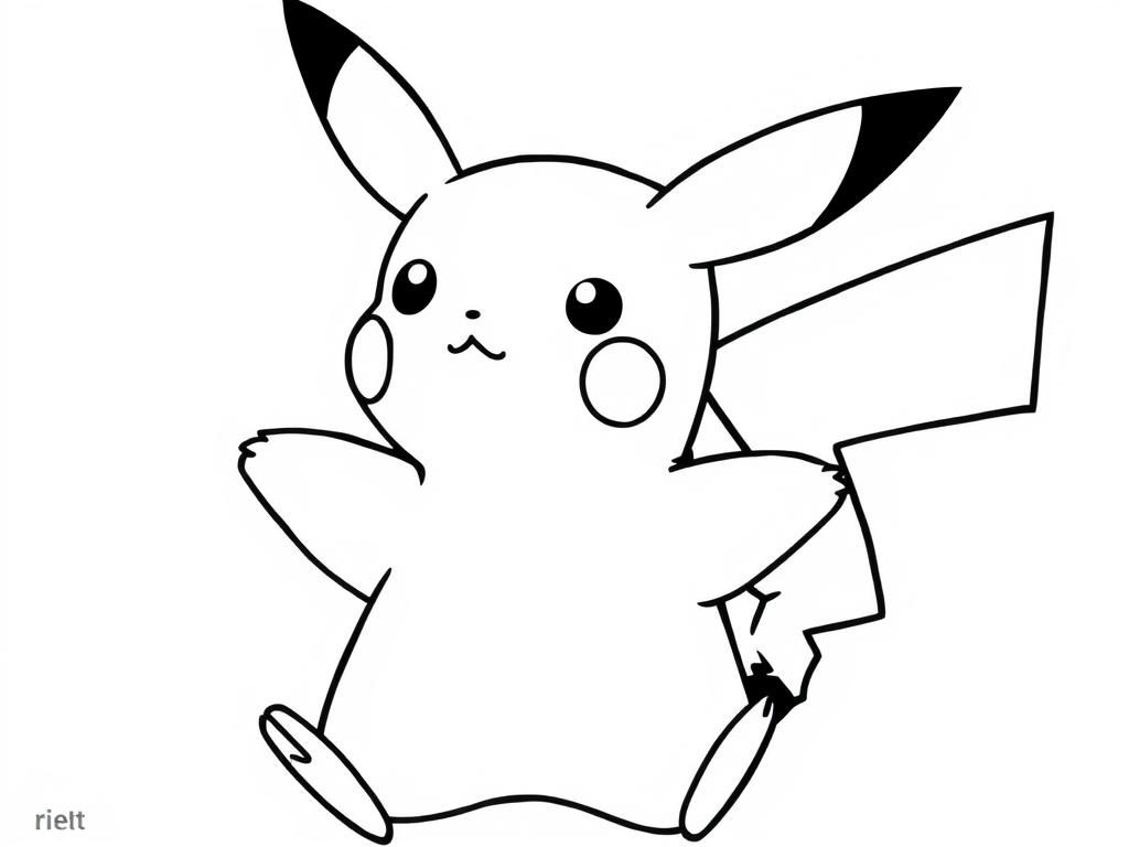 Pikachu kleurplaat