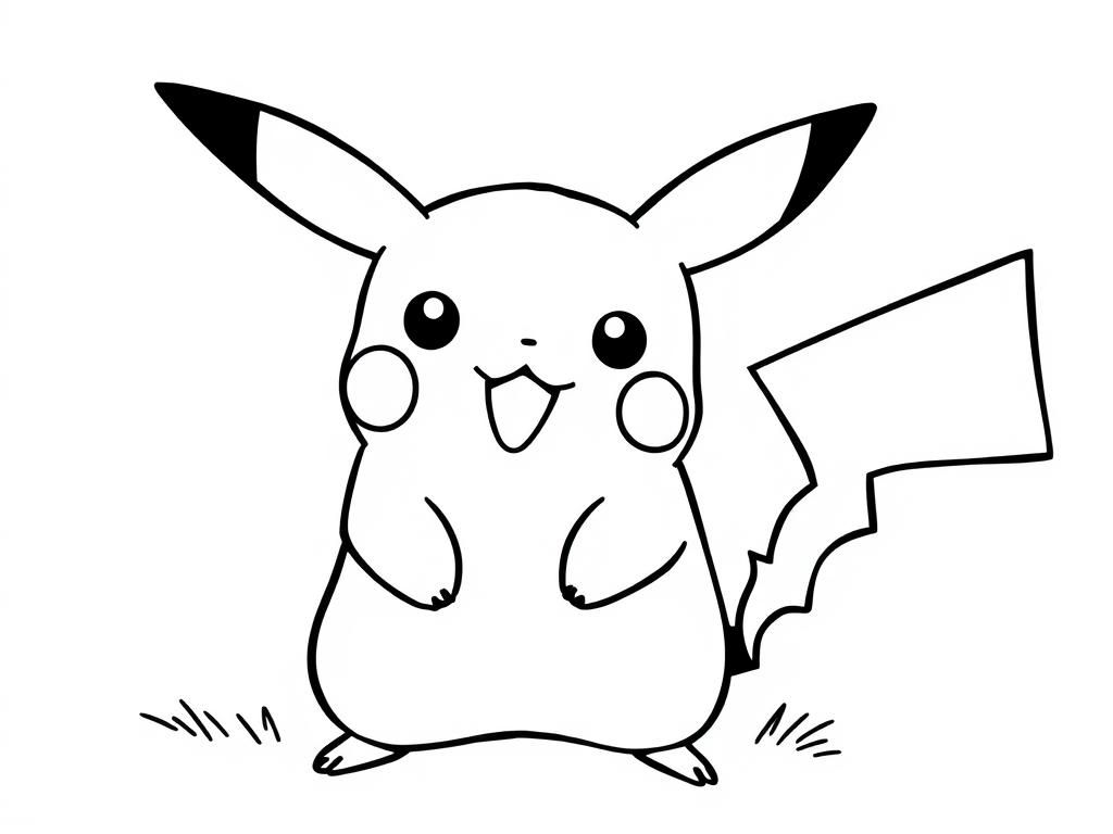 Coloring Page of Pikachu