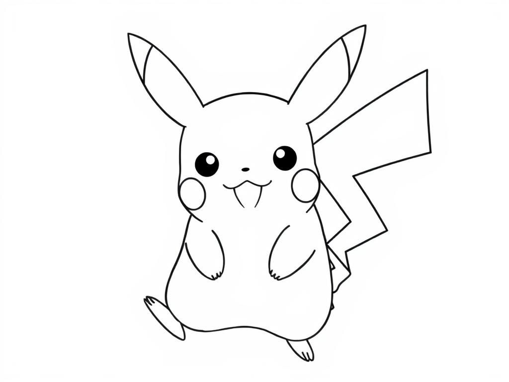 Coloring Page of Pikachu