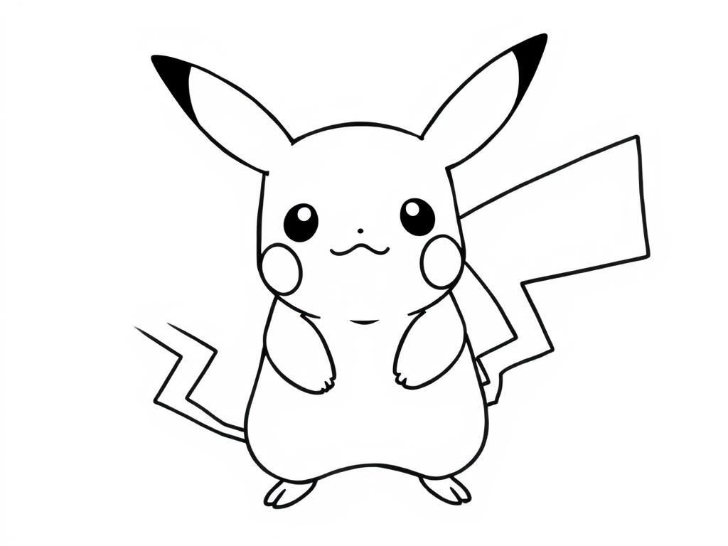 pikachu - Free Printable Coloring Page
