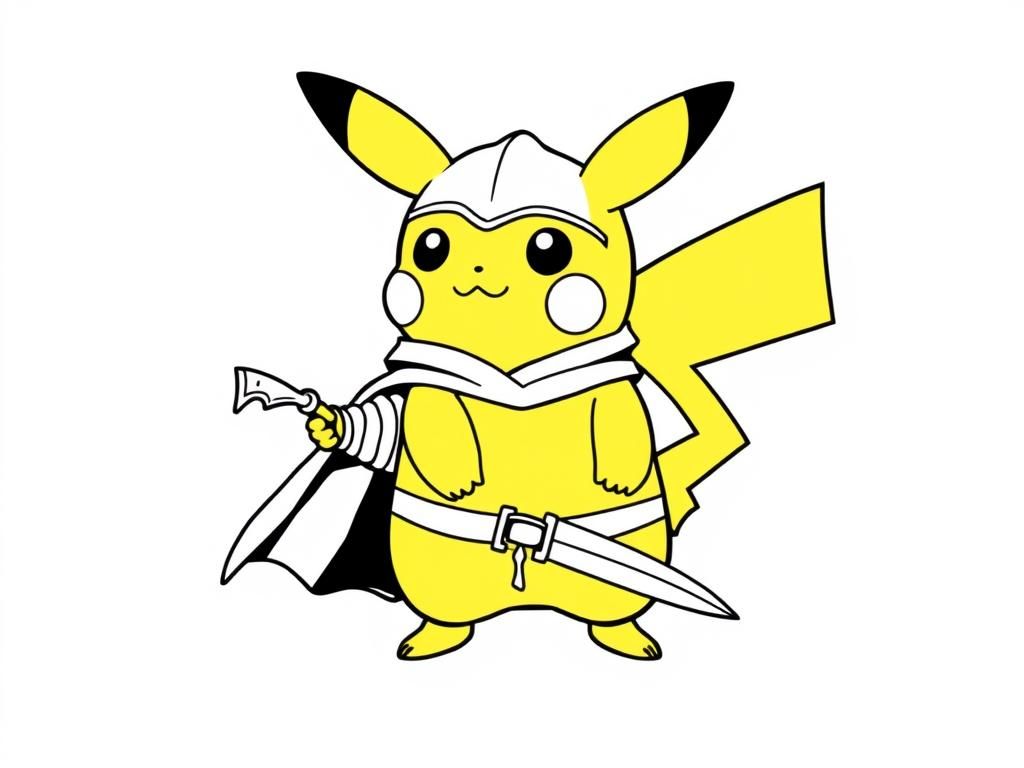 pikachu dressed as a knight