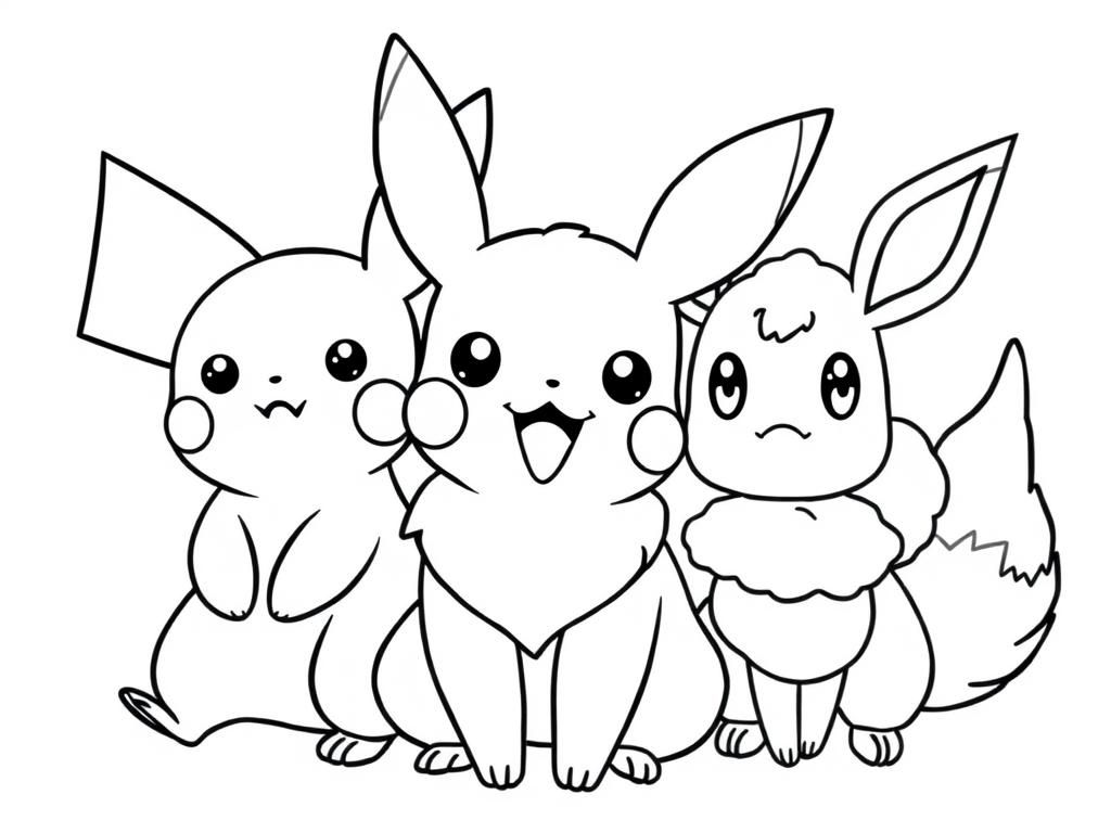 Pokémon Eeveelutions Coloring Page