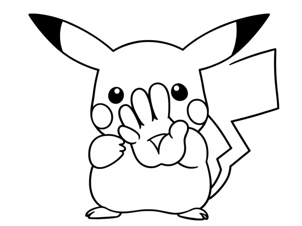 Pikachu Saying No Coloring Page
