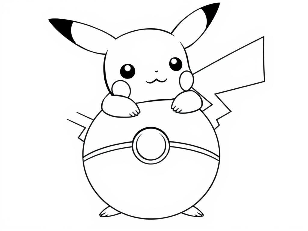 Pikachu kleurplaat