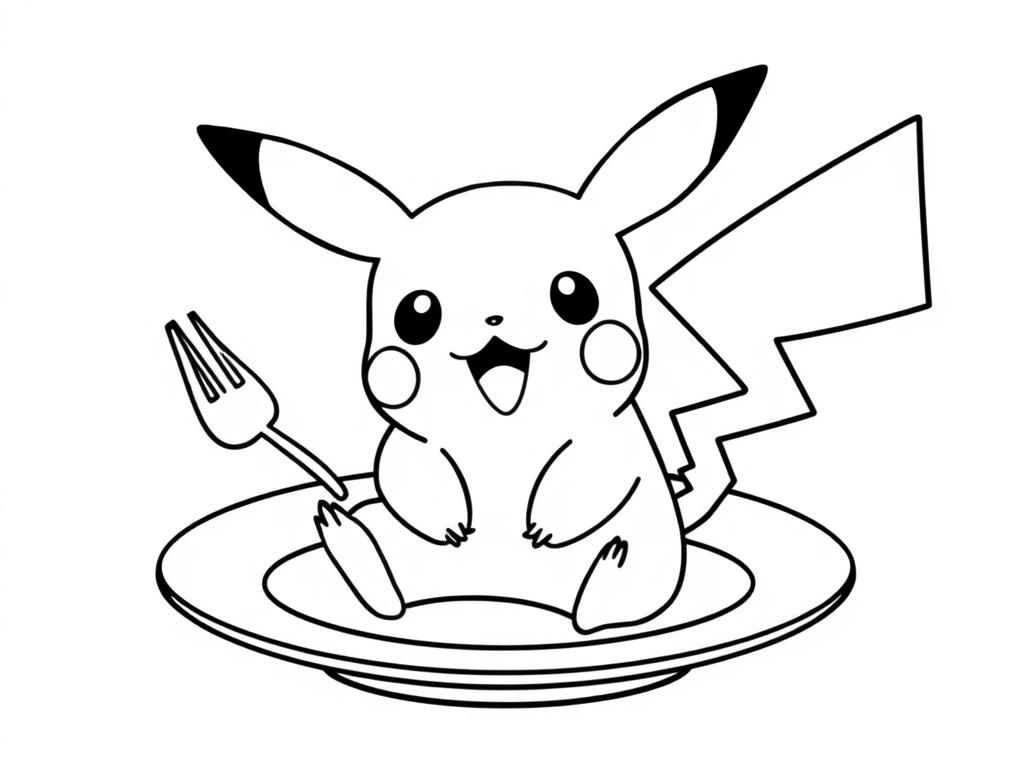 Pikachu in a plate ready to be served to the table