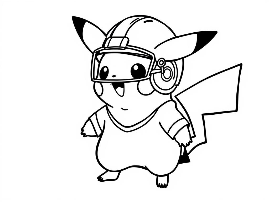 Pikachu Football Coloring Page